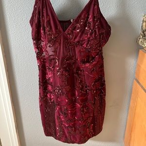 Womens Sexy Sequin Glitter Bodycon Dress V Neck Backless size 8